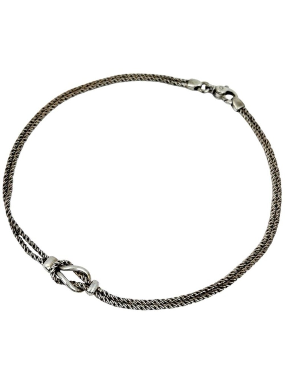 Tiffany & Co Necklace Double Rope Center Knot Silver
